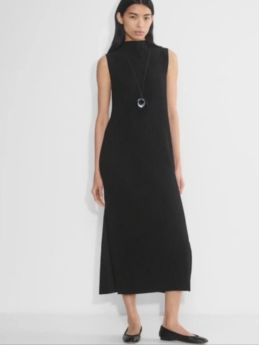 Aritzia Babaton Optimize Pleated Maxi Dress - Black - Size XS